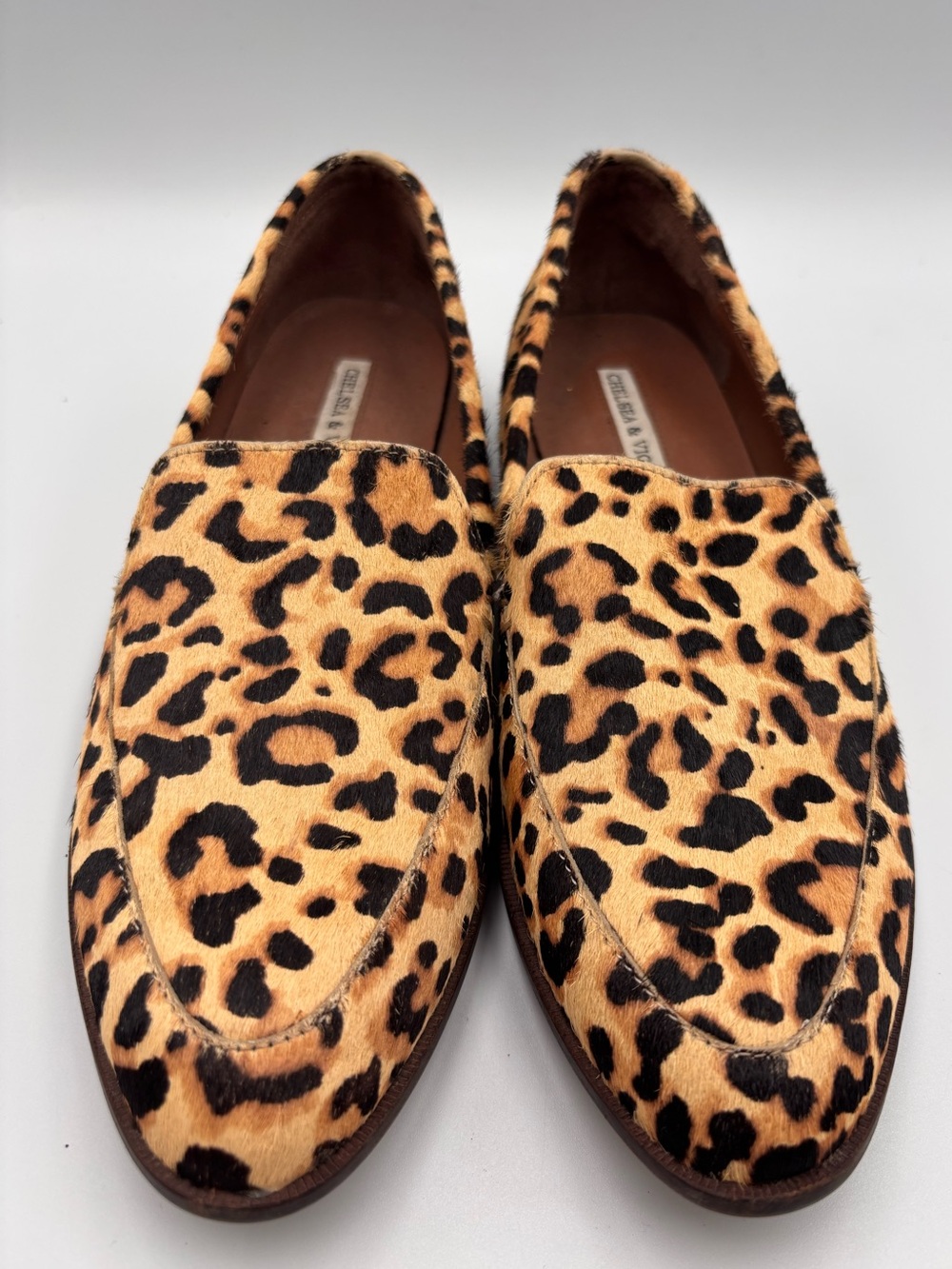 Chelsea & Violet Women's Jenna Slip On Flats Leopard Print-Calf Hair Size 7.5